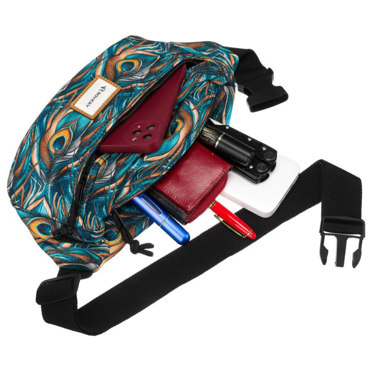 Priestranná dámska taška Fanny Pack s módnym vzorom