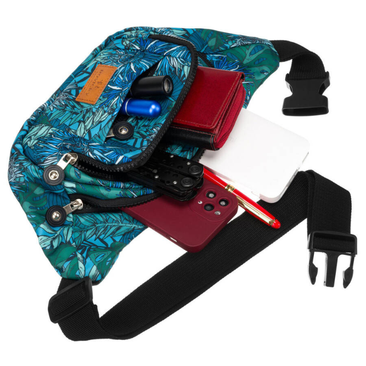 Priestranná dámska taška Fanny Pack s módnym vzorom