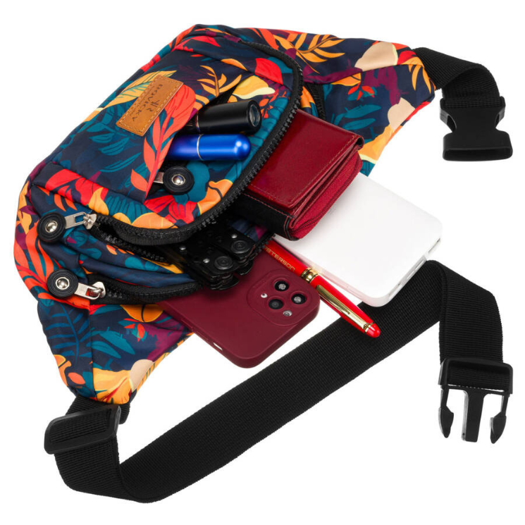 Priestranná dámska taška Fanny Pack s módnym vzorom