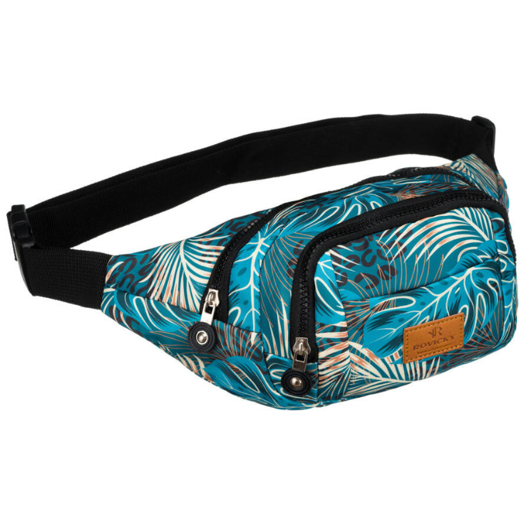 Priestranná dámska taška Fanny Pack s módnym vzorom