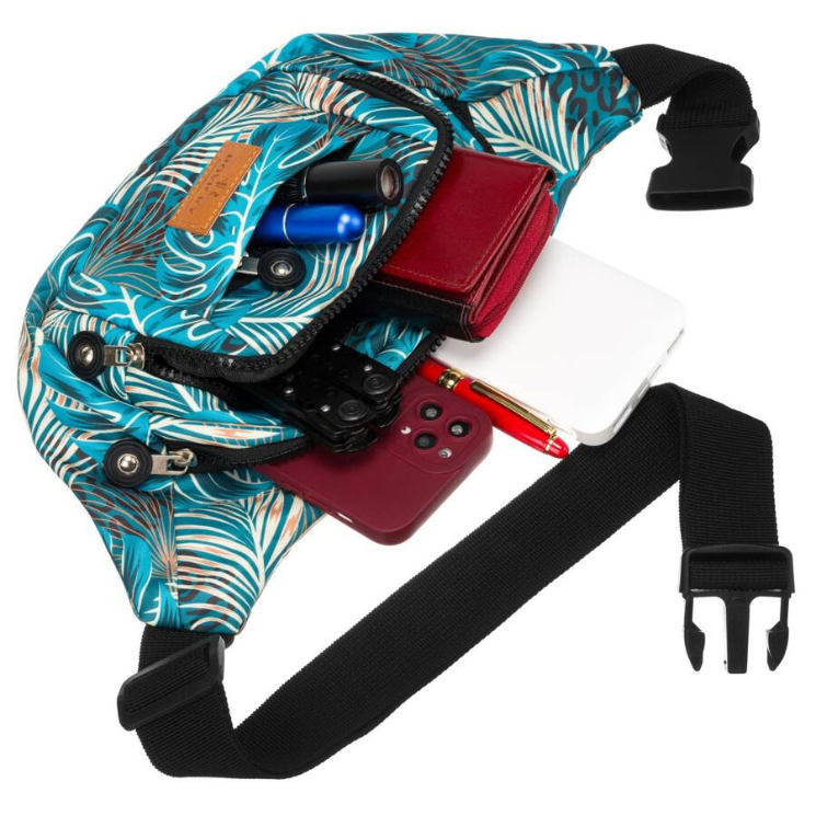 Priestranná dámska taška Fanny Pack s módnym vzorom