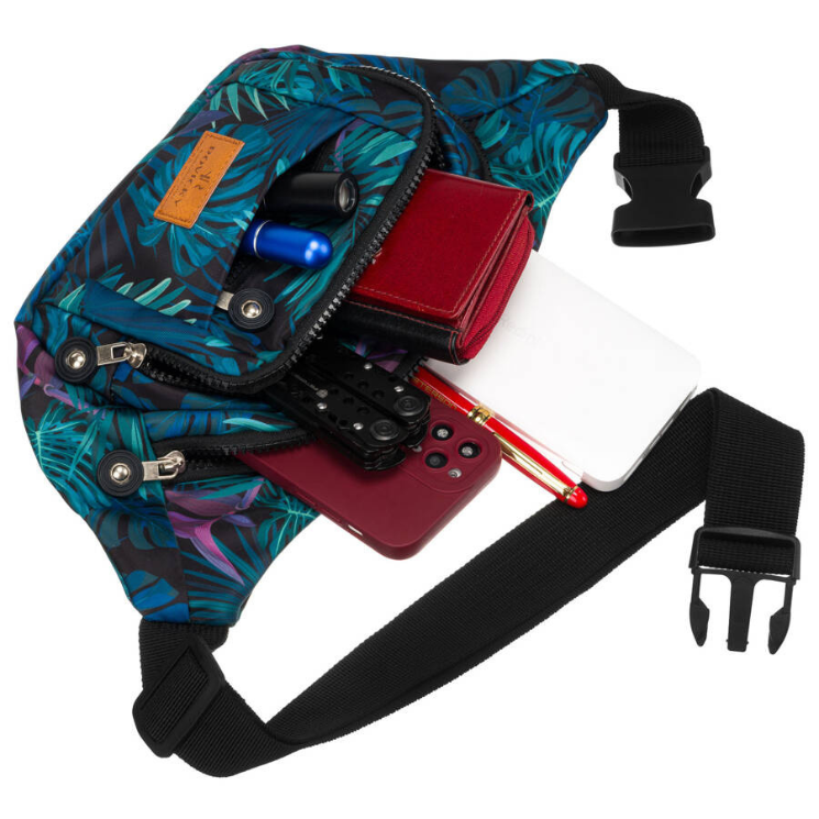 Priestranná dámska taška Fanny Pack s módnym vzorom