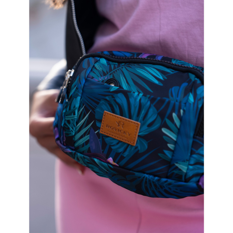 Priestranná dámska taška Fanny Pack s módnym vzorom
