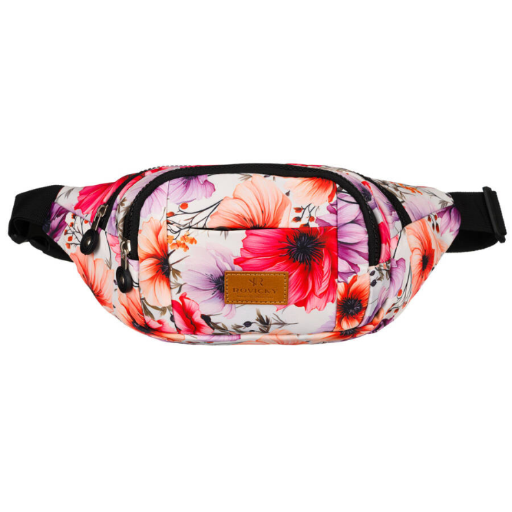 Priestranná dámska taška Fanny Pack s módnym vzorom