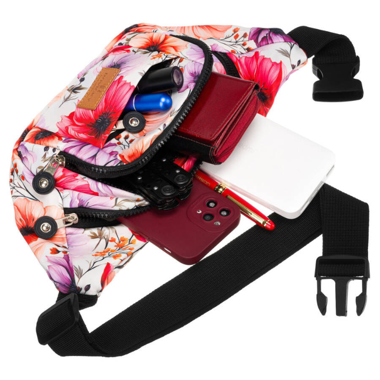 Priestranná dámska taška Fanny Pack s módnym vzorom