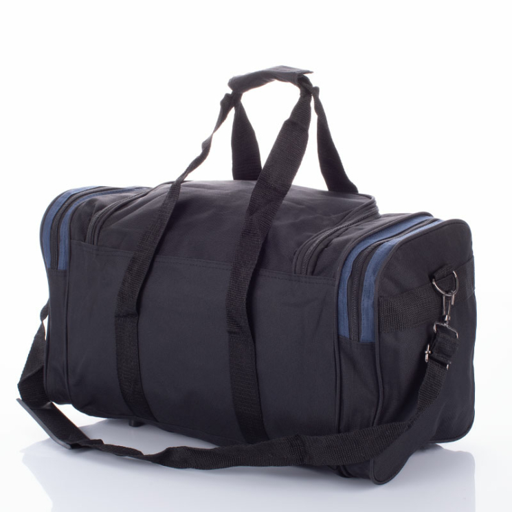 Cestovná taška v čiernej a modrej farbe 55 cm 