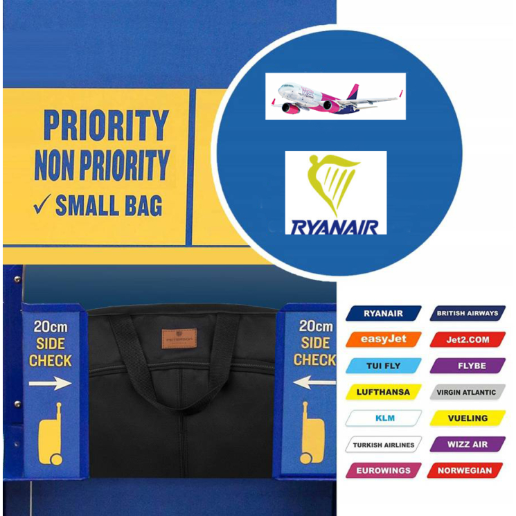 Palubný batoh Ryanair na palube zadarmo veľkosť 40 x 20 x 25 cm