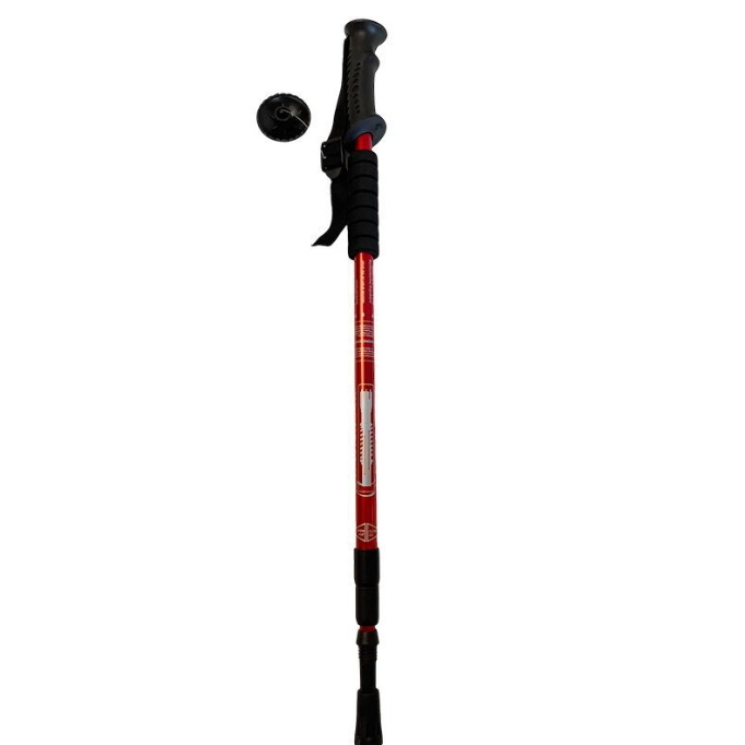2 červené polstrované turistické palice - nordic walking