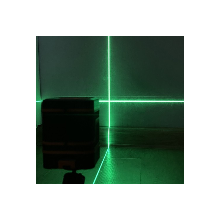 Elektronická laserová vodováha so zeleným krížovým laserom a prenosným kufríkom