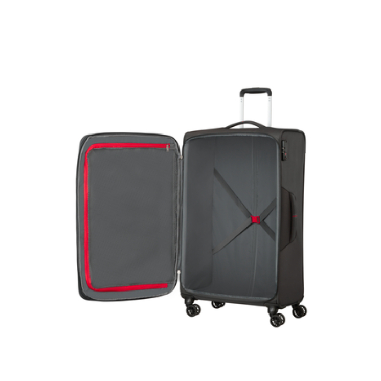 Rozšíriteľný kufor American Tourister Crosstrack Spinner 79 cm Grey/Red