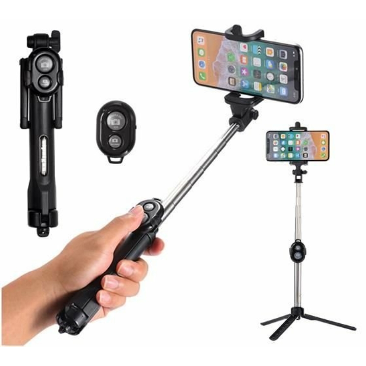 Diaľkovo ovládaná selfie tyč a statív fotoaparátu 3 v 1
