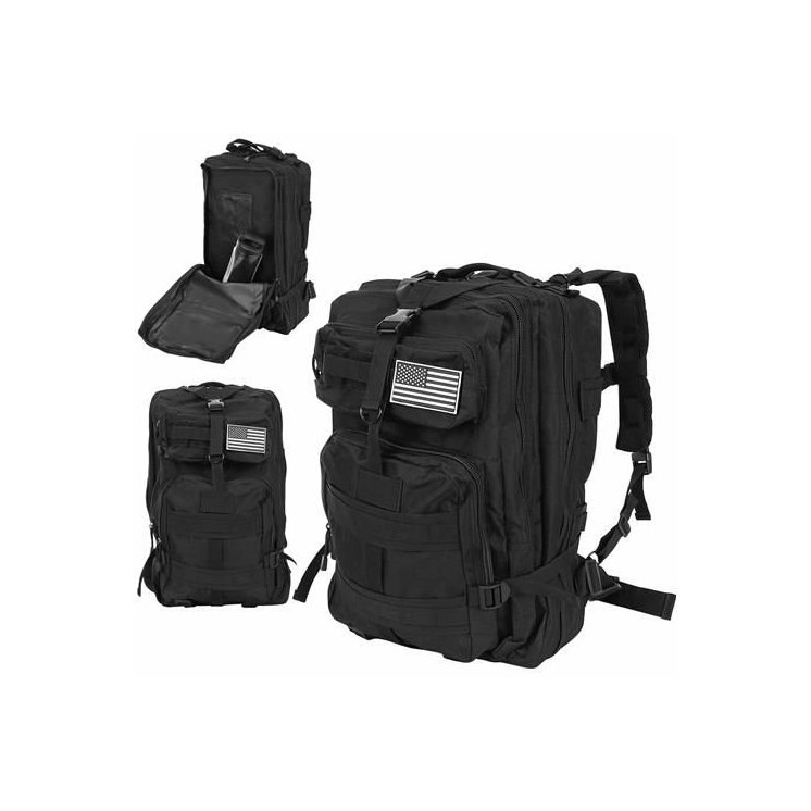 Veľký vojenský batoh v čiernej farbe 38L