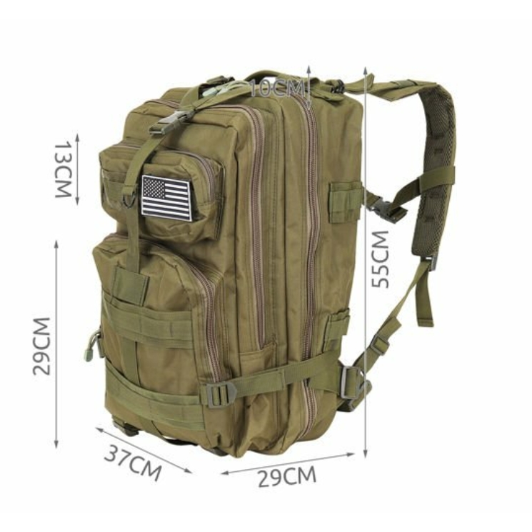 Vojenský turistický batoh v zelenej farbe 35L