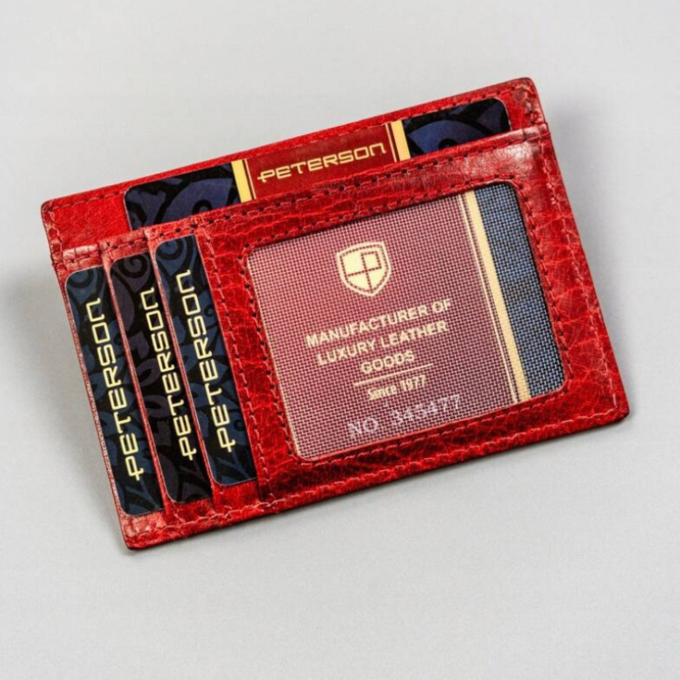 Peterson Elegantné puzdro na karty z pravej kože s ochranou RFID