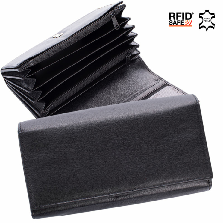 Aktovka z pravej kože Waiter Wallet with RFID Protection Double Buckle