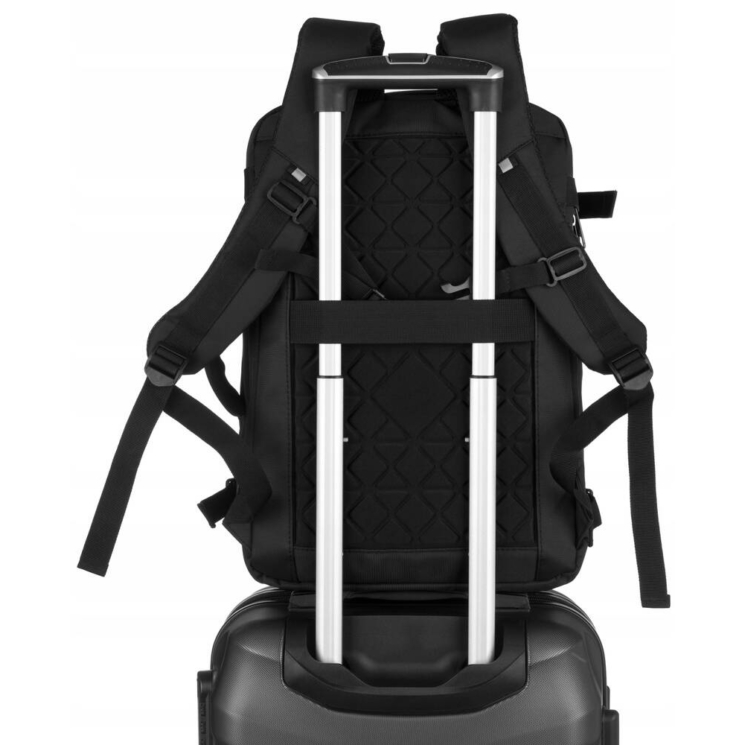 3 funkcie Vodotesný cestovný batoh Black