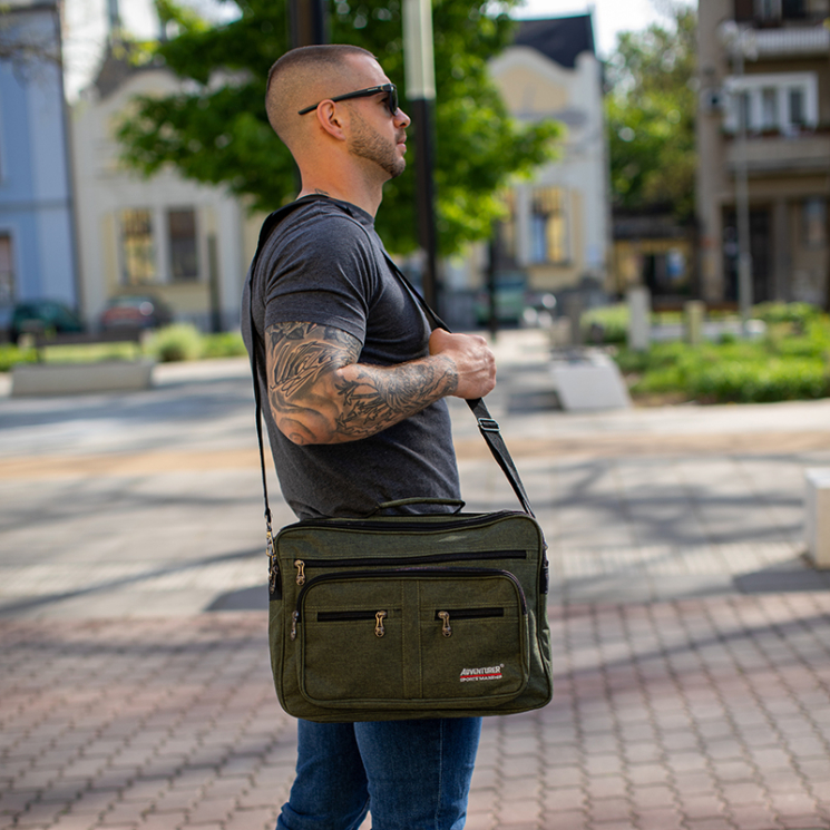 Pánska taška cez rameno AdventureR Khaki Green 