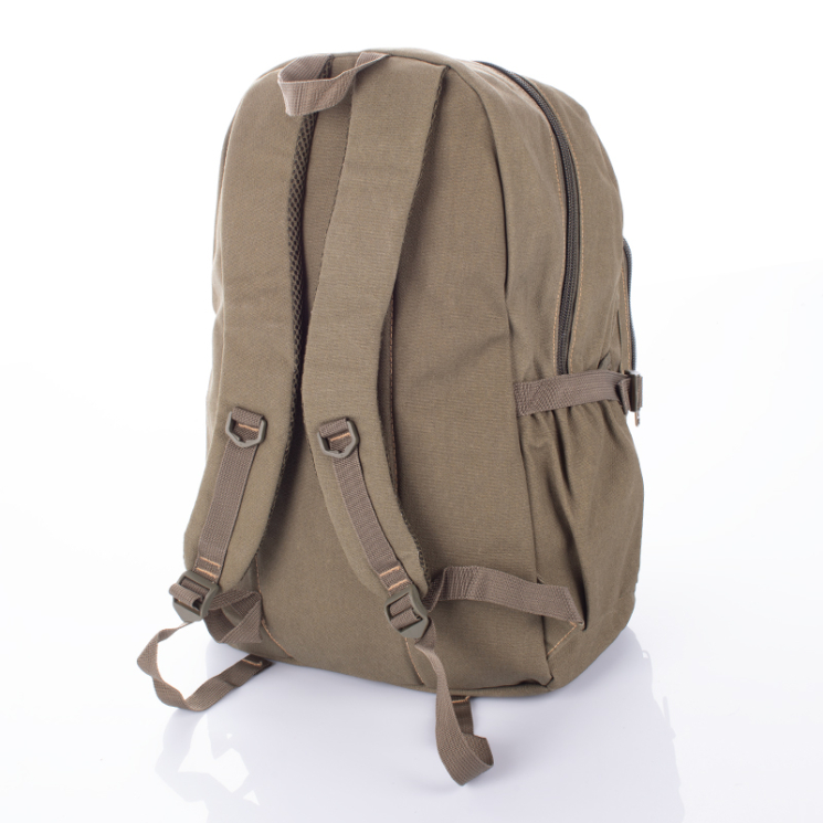 Outdoorový veľký ultra silný plátenný batoh v khaki farbe