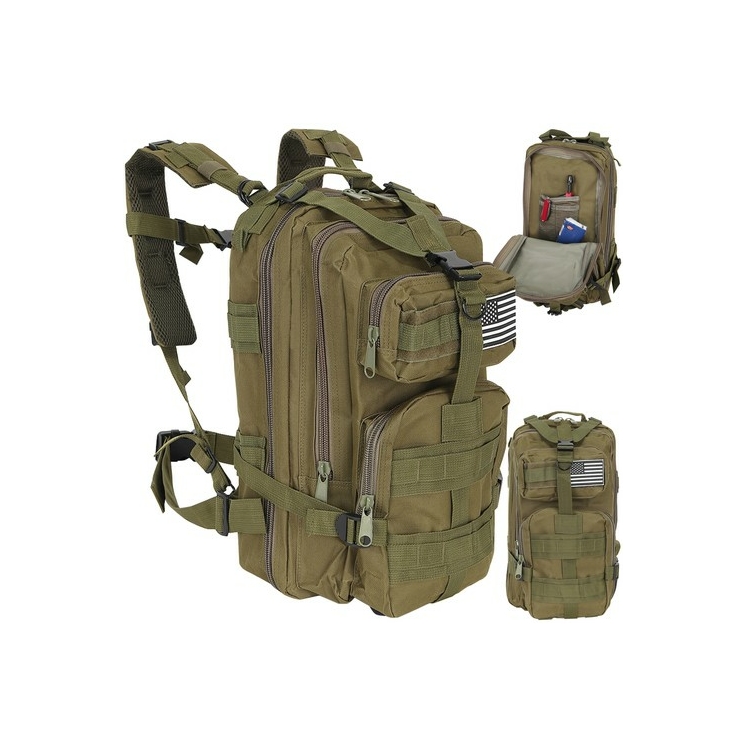 Vojenský turistický batoh v khaki farbe 30L