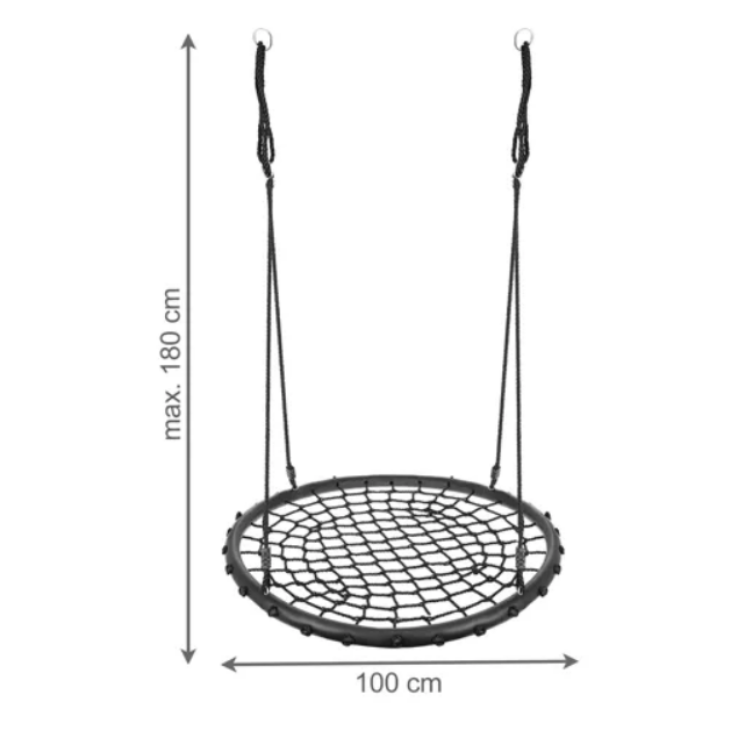 Hojdačka Bocianie hniezdo 100 cm čierna HB23513