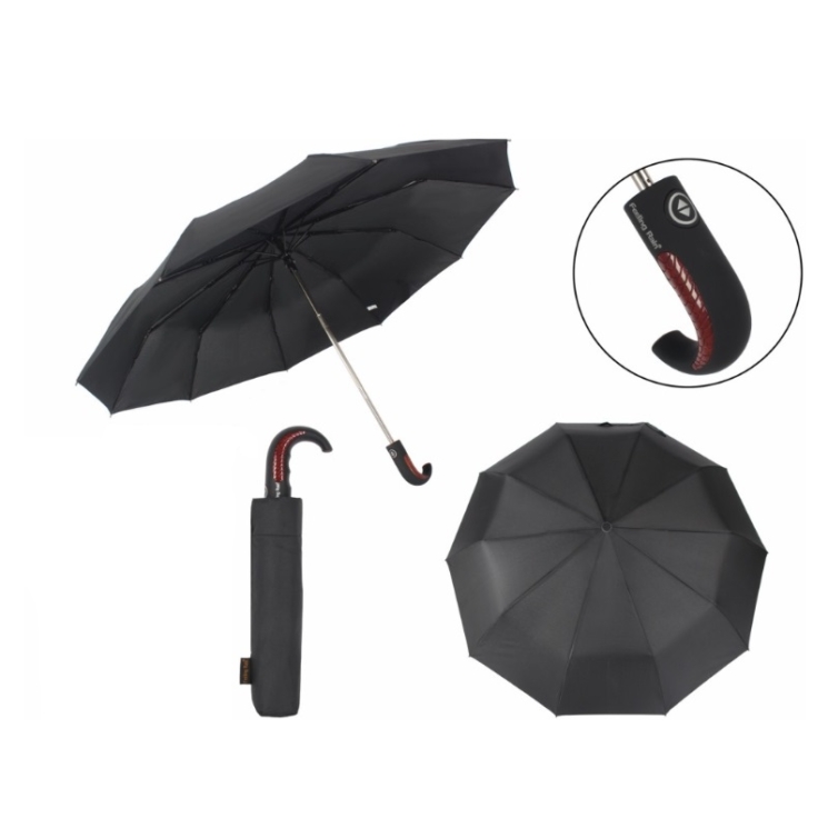 Čierny automatický dáždnik Feeling Rain pre mužov