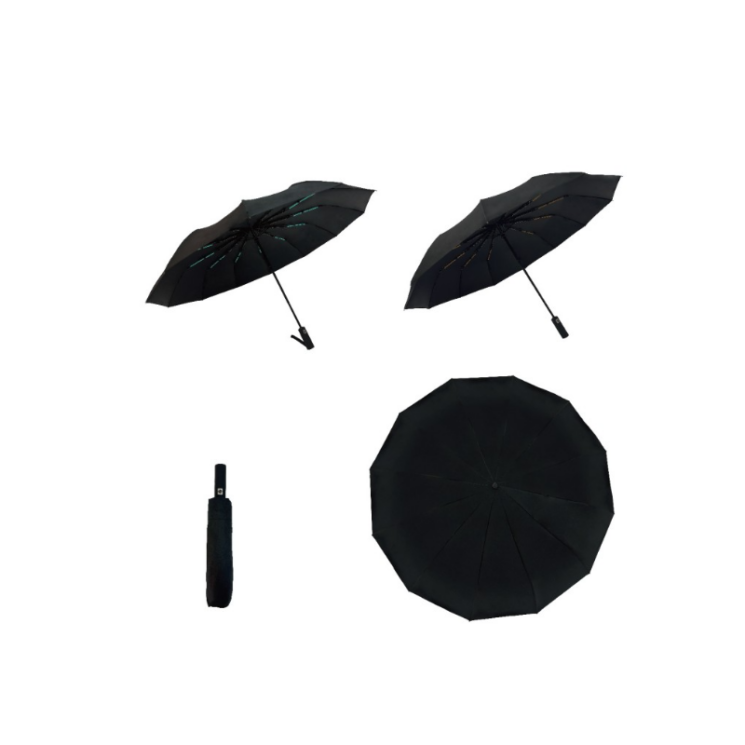 Čierny automatický dáždnik Feeling Rain pre mužov