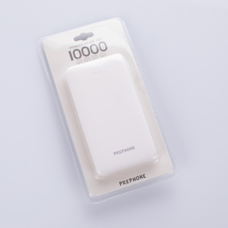 Powerbanka so zástrčkou a káblom 10000 mAh biela