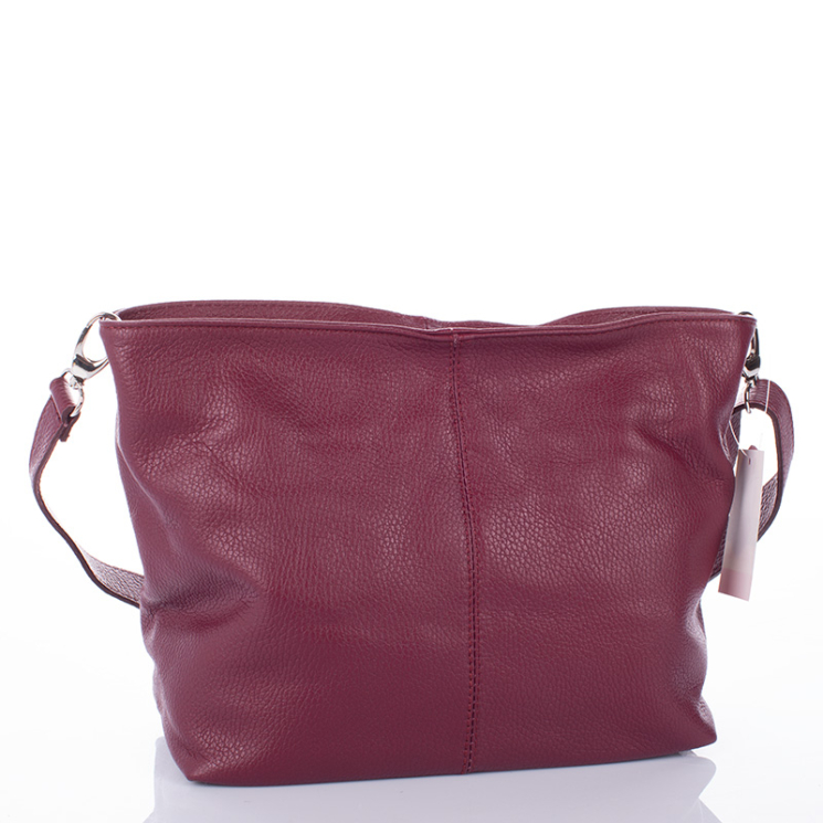 Dámska kabelka z pravej kože vo farbe bordo