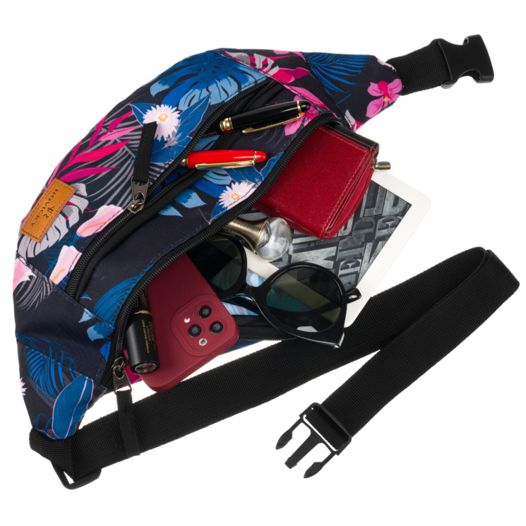 Priestranná dámska taška Fanny Pack s módnym vzorom