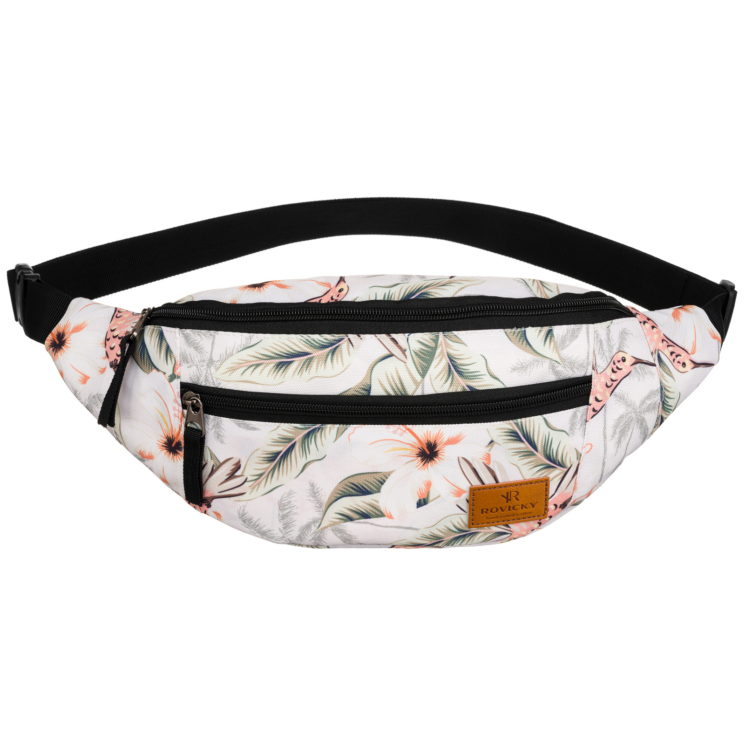 Priestranná dámska taška Fanny Pack s módnym vzorom