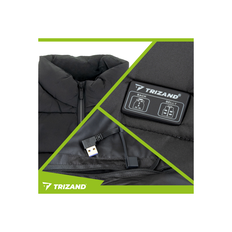 USB vyhrievaná vesta s 11 vyhrievacími zónami vo veľkosti XL