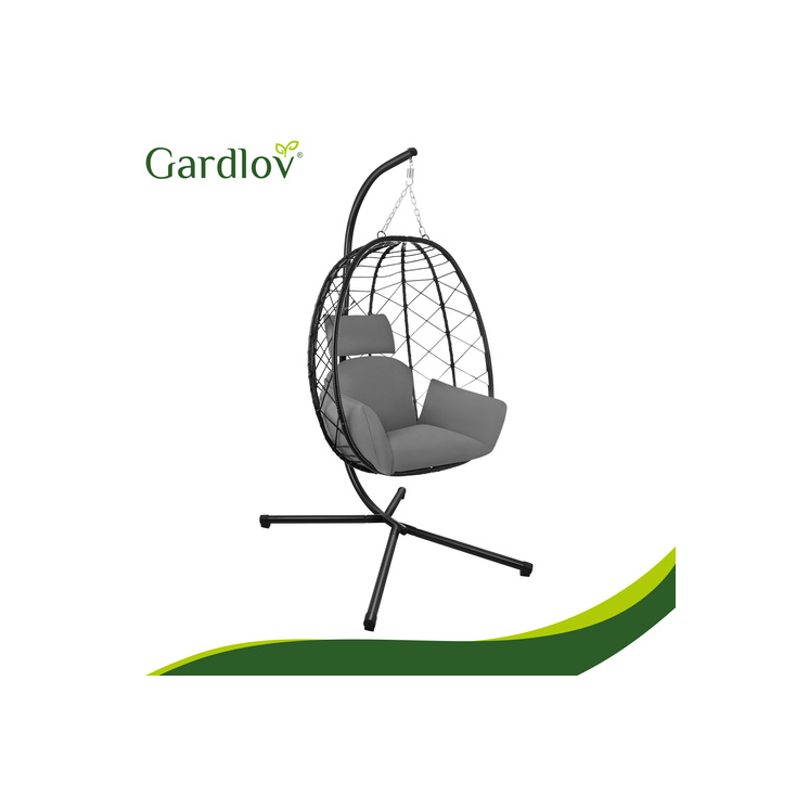 Veľké záhradné závesné kreslo s vankúšmi