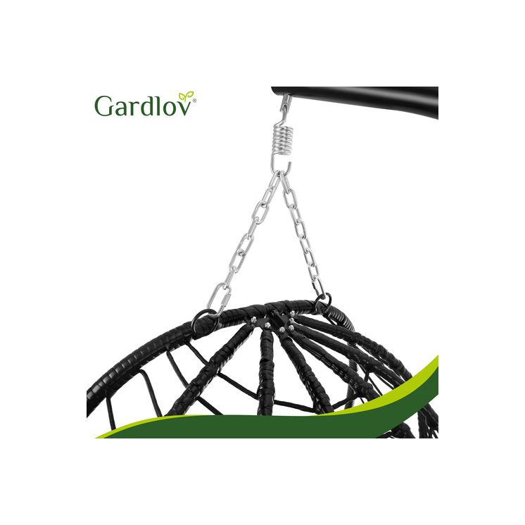 Veľké záhradné závesné kreslo s vankúšmi
