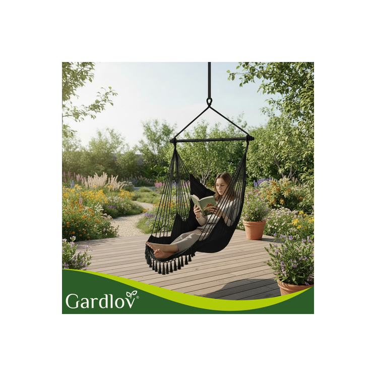 Hojdačka - čierna brazílska stolička 210 cm čierna Gardlov
