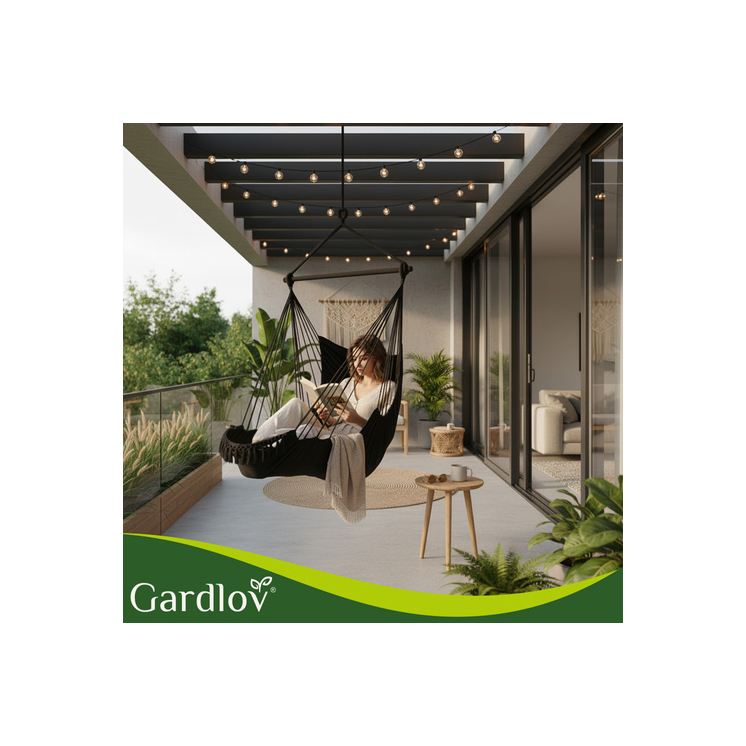Hojdačka - čierna brazílska stolička 210 cm čierna Gardlov