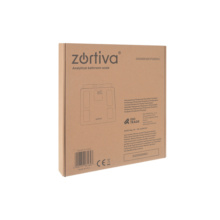 Analytická Bluetooth váha do kúpeľne Zortiva
