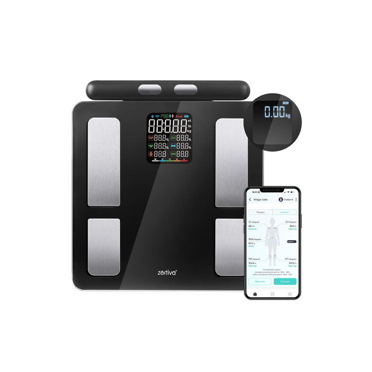 Analytická Bluetooth váha do kúpeľne Zortiva