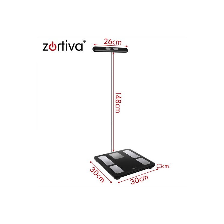 Analytická Bluetooth váha do kúpeľne Zortiva