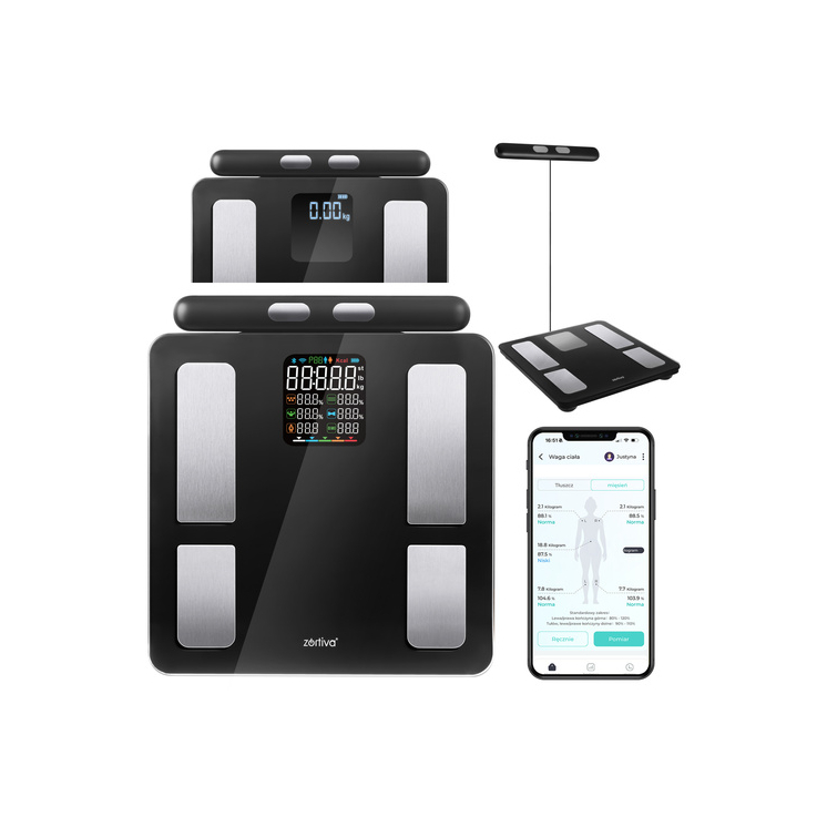 Analytická Bluetooth váha do kúpeľne Zortiva