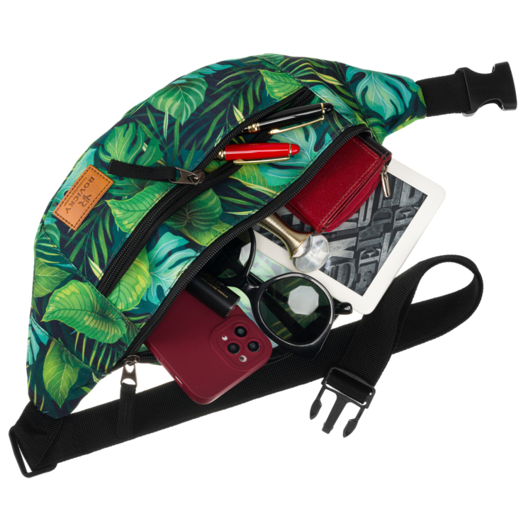 Priestranná dámska taška Fanny Pack s módnym vzorom
