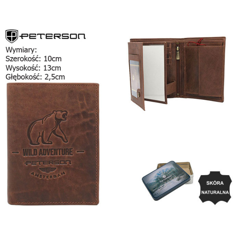 PETERSON PTN N4-BE-BEAR Kožená peňaženka RFID