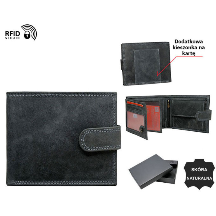 Pánska kožená peňaženka N992L-P-CHM-NL Black