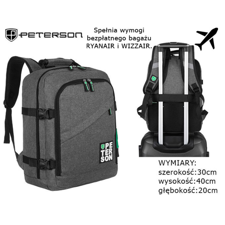 Batoh Peterson PTN PLG-02-T sivá+zelená