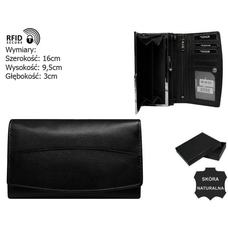 Dámska kožená peňaženka RD-06-GCL-NL Black