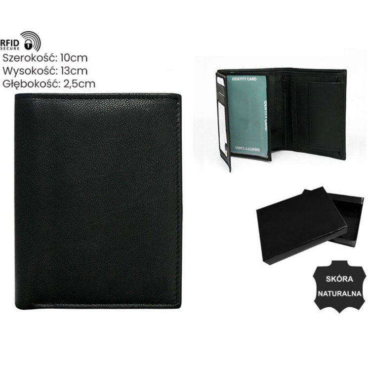 Pánska kožená peňaženka N4-GTN-RFID-NL BLACK