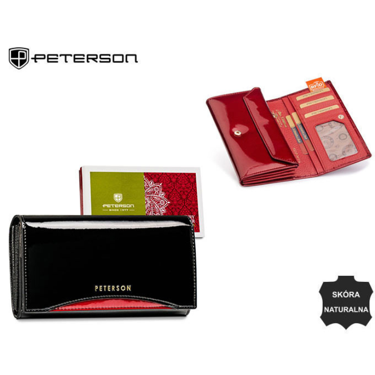 Dámska kožená peňaženka PTN BC-411 Black+red PTN BC-411 Black+red
