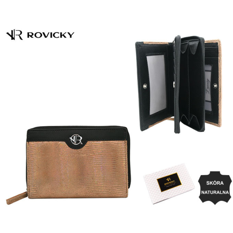 Dámska kožená peňaženka RV-791-SLA Gold black