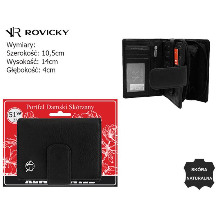 Dámska kožená peňaženka R-D1503-NCD-BL čierna