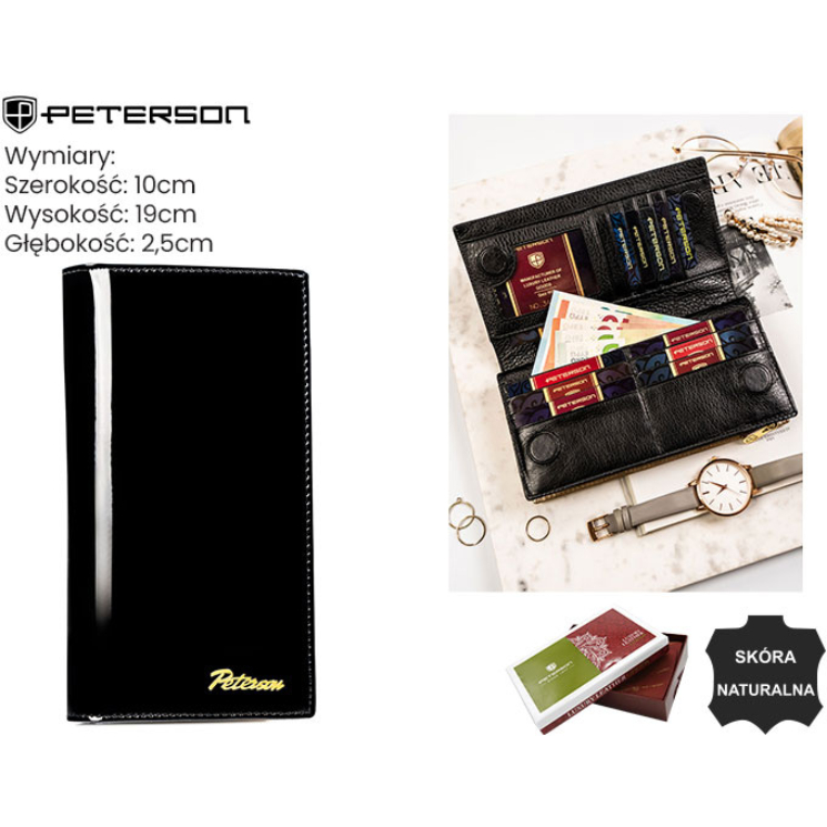 Dámska kožená peňaženka PTN LJ-421431 Black-gold