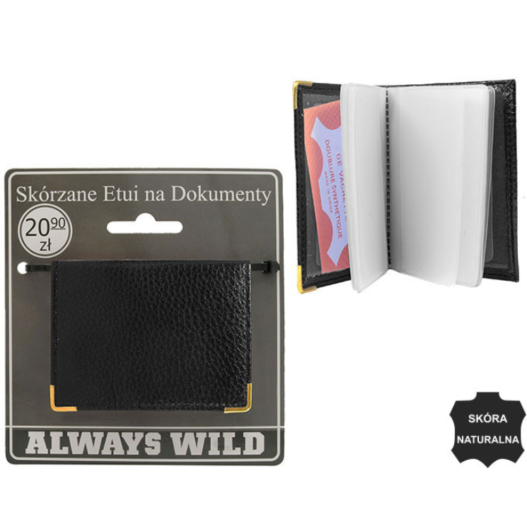 Kožené puzdro na dokumenty 302-BL Black